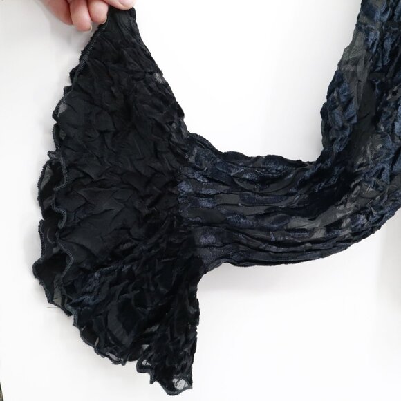 Komarov Textured Shirt Womens L Black Whimsigoth Fairy Grunge Dark Feminine Edgy - Picture 5 of 16